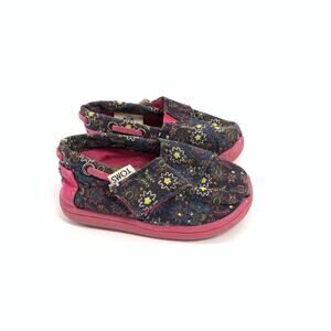 Toms Mini Me Bimini Canvas Paisley Print Ballet Flats Size T4 Toddler Baby Shoes
